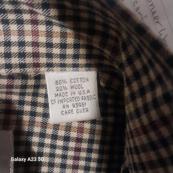 Viyella Mens Long Sleeve Checkered Shirt L Wool Blend Cozy Artsy Outdoor Cottage - Picture 5 of 7